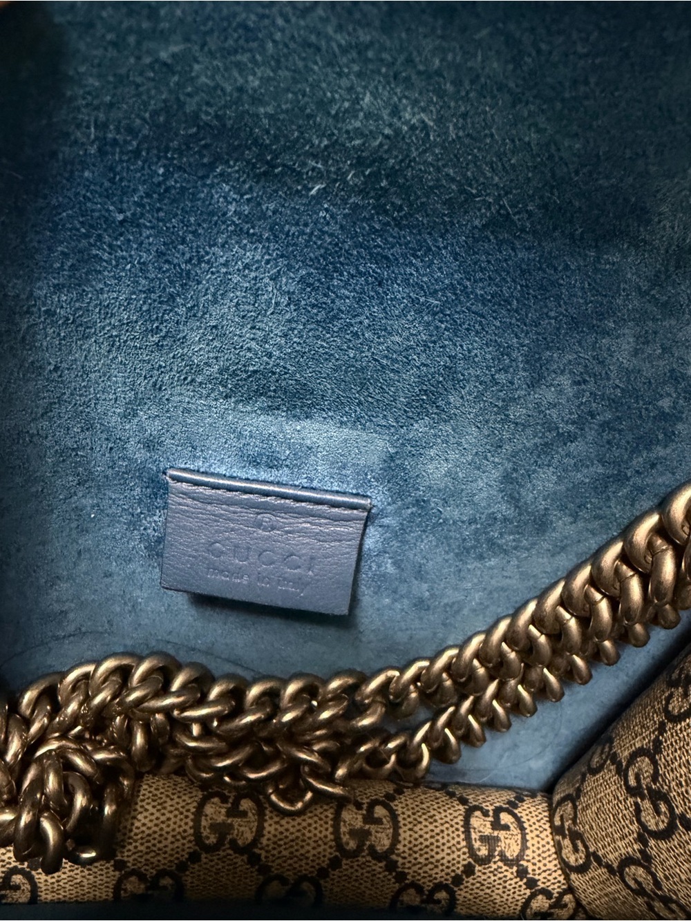 Gucci Blue Floral GG Supreme Mini Crossbody Bag - Picture 3 of 5